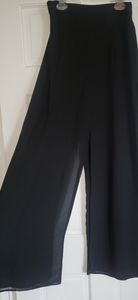 MSK wide leg pants with sheer overlay panels, black, size 8